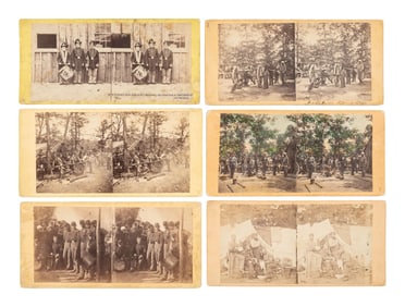 [CIVIL WAR]. A group of 23 fine early war views, incl. camp scenes, artillery, and battlefield