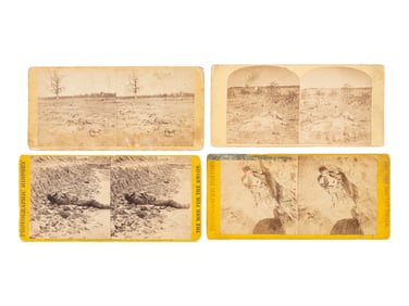 [CIVIL WAR]. 13 stereoviews featuring deceased soldiers, including at Petersburg, Fredericksburg,