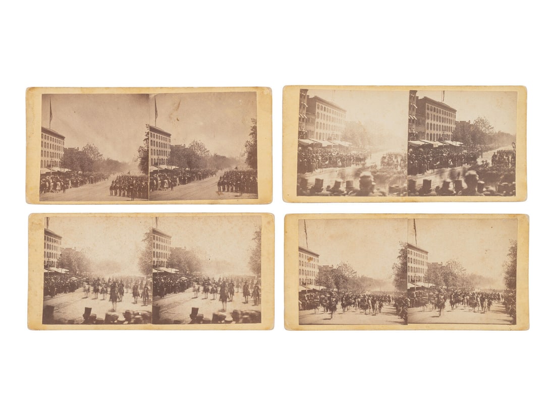 [CIVIL WAR]. 12 "Grand Review" stereoviews by Alexander Gardner. [Washington, DC]: [1865].: [CIVIL WAR]. 12 "Grand Review" stereoviews by Alexander Gardner. [Washington, DC]: [1865]. 12 stereoviews on yellow mounts, each with period ink inscription to verso reading, "The Grand Review," along