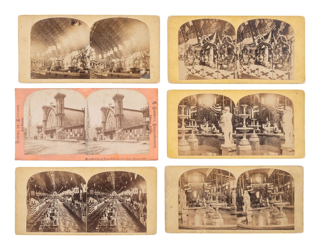 [CIVIL WAR]. 13 views of the Sanitary Fair held in Chicago, by J. CARBUTT. Ca 1865. (1 of 4)