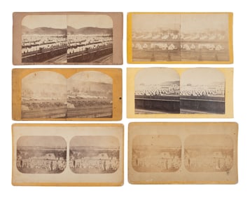 [CIVIL WAR]. 6 views of Civil War prison camps including Elmira and Belle Island.