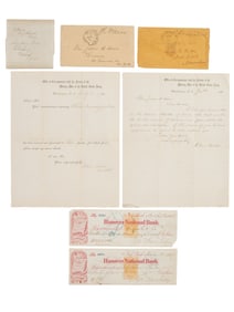 [CLARA BARTON - CIVIL WAR]. ALS and DS by Barton as part of her "Office of Correspondence with the