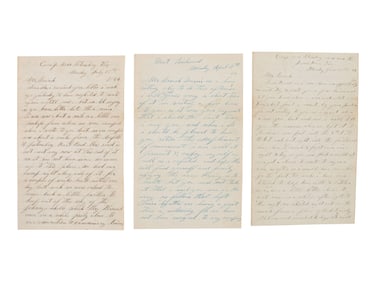[CIVIL WAR]. 3 letters from D. H. Barber, 6th NY Heavy Artillery, incl. battle content from Brandy