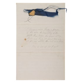 [Civil War]. War-date letter and "Battle Flag" fragment from Corporal William A. Smith, 116th