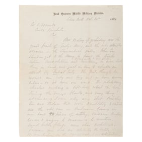 [CIVIL WAR]. FORSYTH, James W. (1834-1906). ALS to Col. Edwards describing Gen. Sheridan's victory