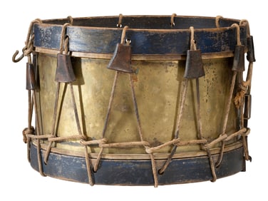 Unmarked Brass Shell Snare Drum Attributed to Thomas Leech & Company of Memphis
