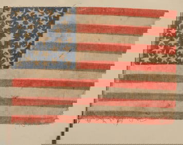 [FLAGS]. 33-star American parade flag. Ca 1859-1861.