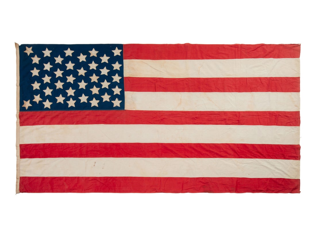 [FLAGS]. 38-star American flag. Ca 1876-1889. (1 of 3)