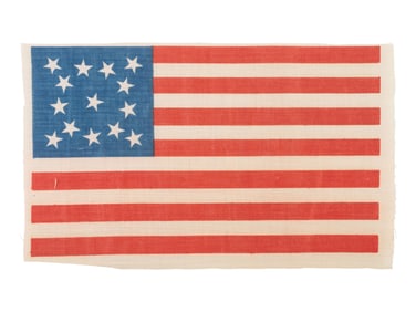 [FLAGS]. 14-star American parade flag. Ca 1876-1890.