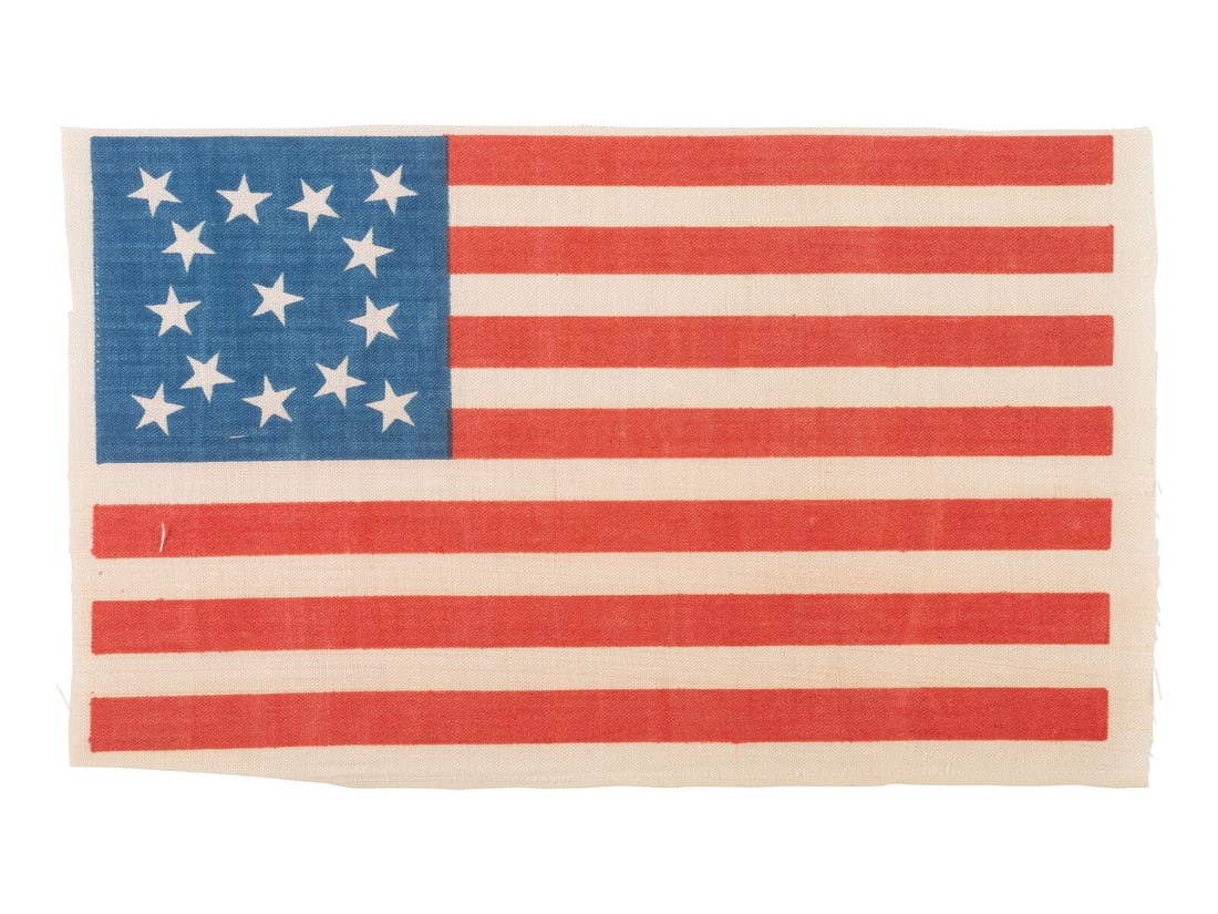 [FLAGS]. 14-star American parade flag. Ca 1876-1890. (1 of 2)