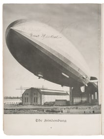[TRANSPORTATION]. Hindenburg souvenir book signed by 5 crewmembers, including two who would die in