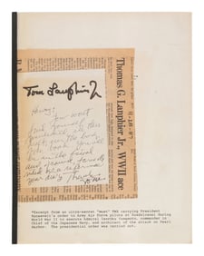 [WORLD WAR II]. LANPHIER, Jr. Col. Thomas G. (1915-1987). "At All Costs Reach and Destroy."