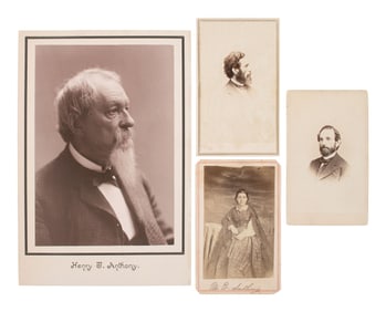 [EARLY PHOTOGRAPHY]. A group of 7 items identified to E & H.T. Anthony, including rare CDVs of