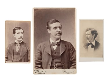 [EARLY PHOTOGRAPHY]. A group of 3 photographs of American photographer William Henry JACKSON.