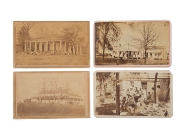 [ENSLAVEMENT]. 4 CDVs of the Mississippi plantations of Joseph Emory and Jeff Davis, featuring