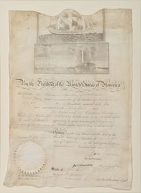 MADISON, James (1751-1831). Partly printed document signed ("James Madison"), as President,