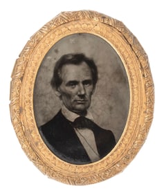 [LINCOLN, Abraham (1809-1865)]. Rare ambrotype brooch of Abraham Lincoln made by George Clark, Jr.