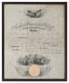 [CIVIL WAR]. LINCOLN, Abraham (1809-1865). Naval appointment signed ("Abraham Lincoln") as