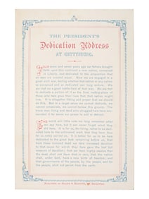 [LINCOLN, Abraham (1809-1865)]. The President's Dedication Address at Gettysburg. New York: Miller &