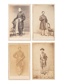 [LINCOLN]. 15 CDVs of Generals and other officers wearing Lincoln mourning pins and bands incl.