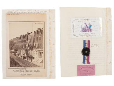 [LINCOLN, ABRAHAM (1809-1865)]. Archive of materials related to the Union Club of Philadelphia,