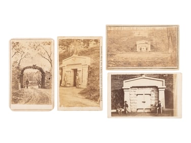 [LINCOLN, Abraham (1809-1865)]. 8 CDVs of Oak Ridge Cemetery in Springfield, IL, ft. Lincoln's tomb