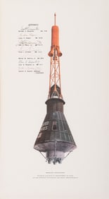 [SPACE AND EXPLORATION]. Mercury Spacecraft. Lithograph signed by 7 Mercury astronauts, incl. Virgil