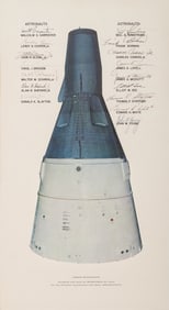[SPACE EXPLORATION]. Gemini Spacecraft. Lithograph signed by 16 Gemini astronauts, incl. Neil