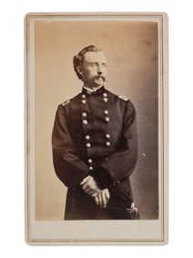 [CUSTER, George Armstrong (1839-1876)]. CDV standing portrait of Custer as brigadier general. Ca