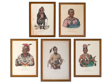 [MCKENNEY AND HALL]. A group of 5 lithographs of Native American subjects.