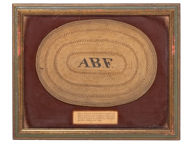 [ALASKA PURCHASE]. Two woven mats presented to Allen B. Francis, United Sates Consul to British