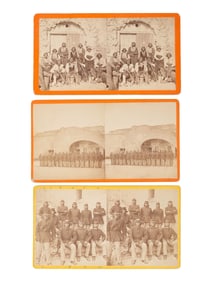 [NATIVE AMERICANS]. HAVENS, O. Pierre, photographer. A group of 3 stereoviews of Native American
