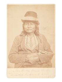 [NATIVE AMERICANS]. SOULE, William S. (1836-1908), photographer. Cabinet card of Comanche Chief Grey