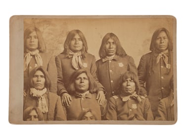 [NATIVE AMERICANS]. BUEHMAN & HARTWELL, photographers. Cabinet card of Pima tribal police.