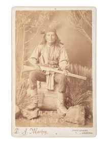 [NATIVE AMERICANS]. MARKEY, D.A., photographer. Cabinet card of Alchesay, Apache War Chief and MOH