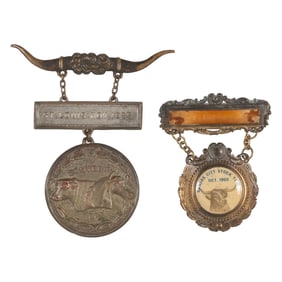 [WESTERN AMERICANA]. Early cattlemen badges from Kansas City and St. Louis.