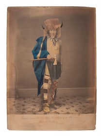 Hand-colored albumen photograph of Wagasapa or Iron Whip, Head Chief of the Poncas, Dakota