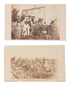 [EBELL, Adrian, photog.]. 2 CDVs documenting the 1862 Dakota Uprising in Minnesota, incl. Dakota
