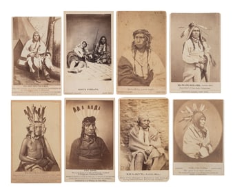 A group of 8 CDVs of Sioux involved in the 1862 Dakota Uprising in Minnesota incl. executed subjects