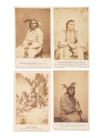 A group of 4 CDVs of Sioux related to the 1862 Dakota Uprising in Minnesota, incl. subjects held and