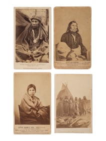 A group of 4 CDVs of Sioux Chief Little Crow and his son, who were involved in the 1862 Dakota