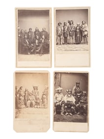 BRADY, Mathew (1822-1896), photographer. A group of 4 CDVs of Native American delegations, incl.