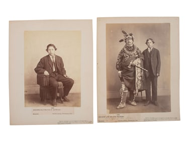 SHINDLER, Antonio Zeno (1823-1899), photographer. 2 photographs of Sauk Chief Keokuk and his son