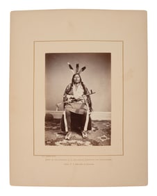 [SHINDLER, Antonio Zeno (1823-1899), photographer]. Photograph of Iron Black Bird, Yankton Dakota.
