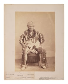 SHINDLER, Antonio Zeno (1823-1899), photographer. Albumen photograph of Fox Chief, "Man-A-To-Wah."