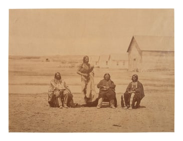 [GARDNER, Alexander (1821-1882), photographer]. Albumen photograph of Lakota braves Lone Horn, Pipe,