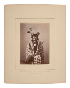 [GARDNER, Alexander (1821-1882), photographer]. Albumen photograph of Long Fox, Dakota. [Washington,
