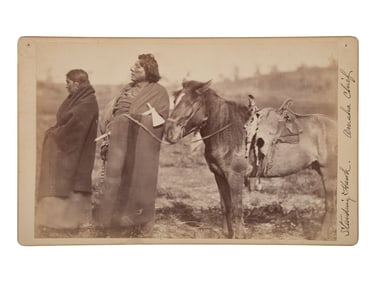 [JACKSON, William Henry (1843-1942), photographer]. Boudoir card of Omaha Chief Standing Hawk and