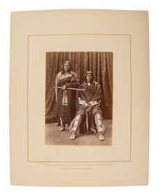 JACKSON, William Henry (1843-1942)]. Albumen photograph of Plenty Bears and Old Eagle, Arapaho.