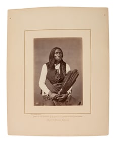 JACKSON, William Henry (1843-1942)]. Albumen photograph of Swift Bear, Brulé Lakota.